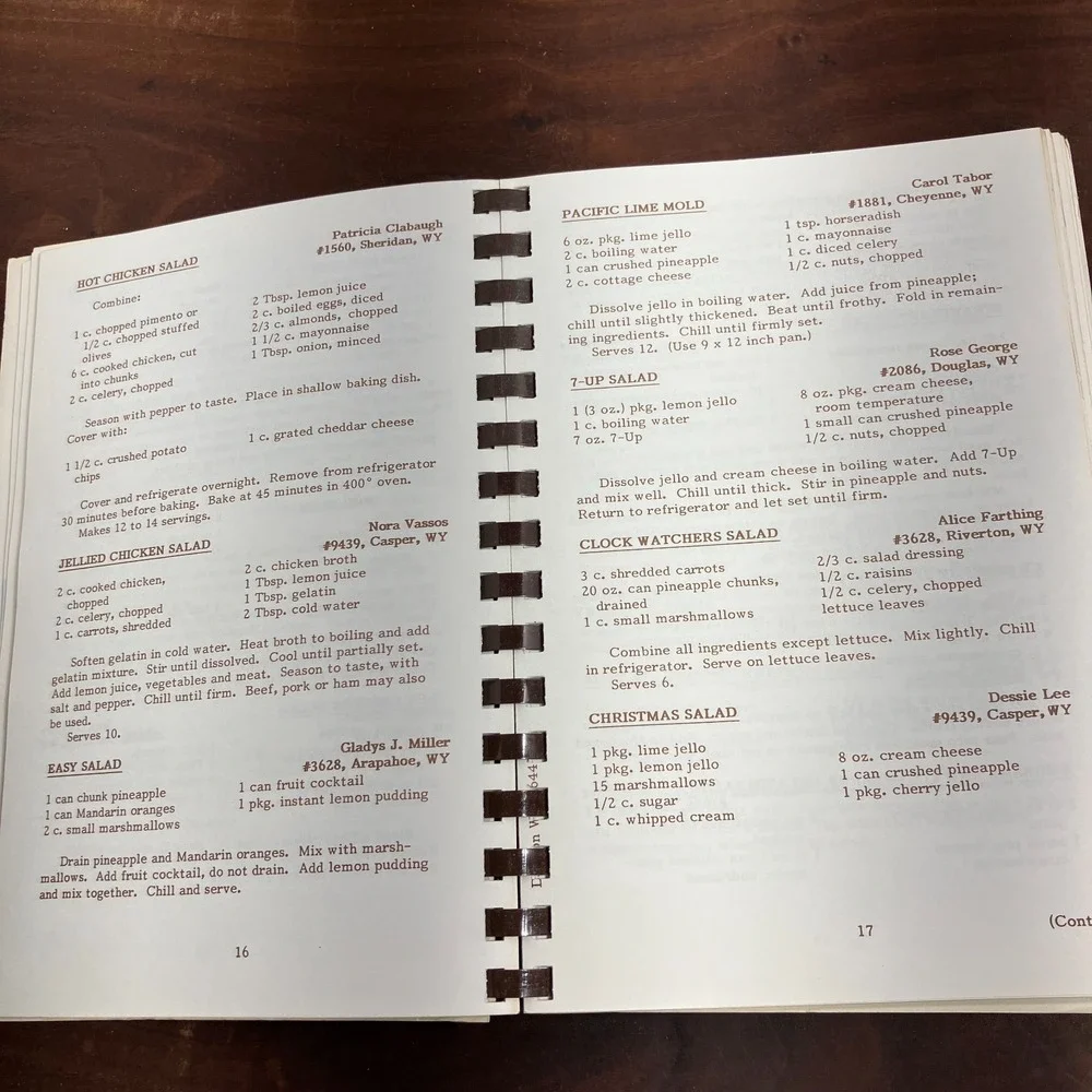 VTG VFW Ladies Auxiliary Wyoming Regional Cookbook 1990 Centennial Edition Comb